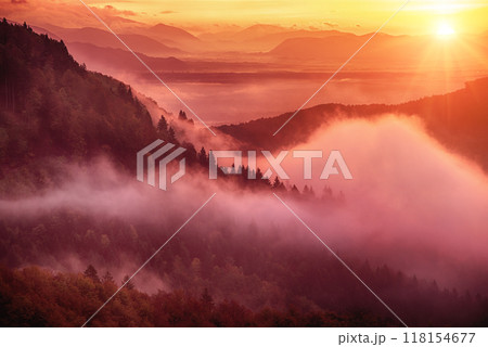 Misty mountain landscape Misty mountain landscape 118154677