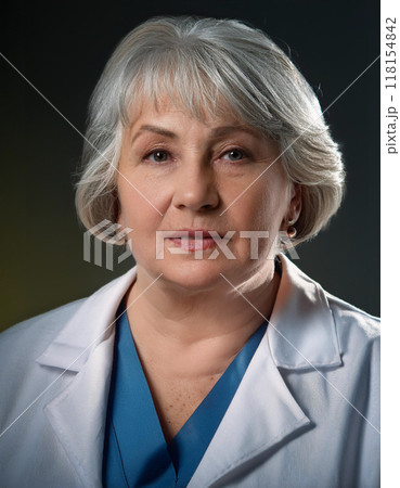 Portrait of a Woman Doctor in Lab Coat 118154842