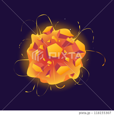The vector image showcases a vibrant and strikingly colorful abstract design featuring multiple geometric shapes with a glowing effect flat vector illustration The vector image showcases a vibrant and strikingly colorful abstract design featuring multiple geometric shapes with a glowing effect flat vector illustration 118155307