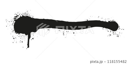 Ink splatter with elongated stroke artistic vector illustration art design showing a dripping and spreading effect. Suitable for creative designs flat vector illustration Ink splatter with elongated stroke artistic vector illustration art design showing a dripping and spreading effect. Suitable for creative designs flat vector illustration 118155482
