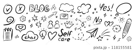 Explore Creative Doodle Elements to Enhance Your Blogging and SelfCare Themes Effortlessly Explore Creative Doodle Elements to Enhance Your Blogging and SelfCare Themes Effortlessly 118155581