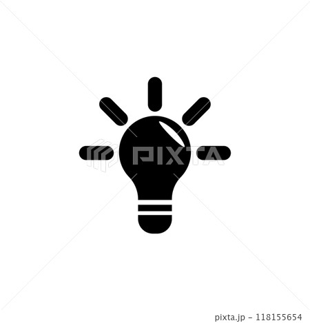 Black light bulb icon symbolizing ideas and innovation 118155654
