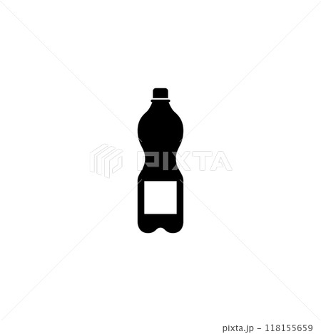 Black silhouette of a plastic bottle, ideal for various design uses 118155659