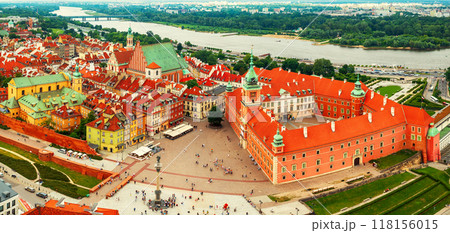 Old city in Warsaw, panoramic view, travel destinations European concept Old city in Warsaw, panoramic view, travel destinations European concept 118156015