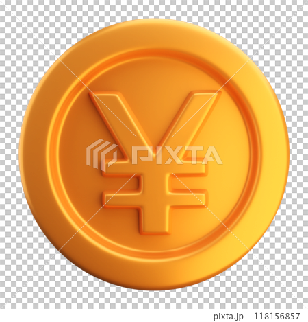 Gold yen coin 3d render Gold yen coin 3d render 118156857