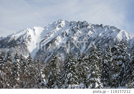 新穂高ロープウェイ展望台から望む冬山の絶景 118157212