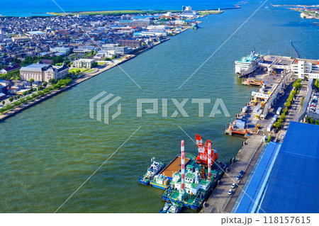 朱鷺メッセ　Befcoばかうけ展望室より新潟市歴史博物館方面を望む 118157615