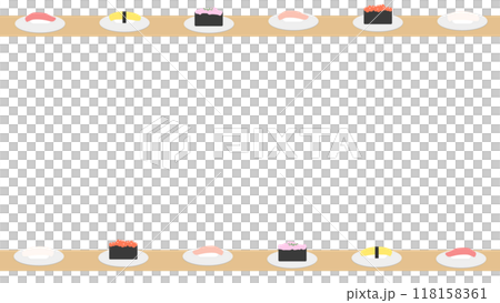 シンプルな回転寿司のフレーム 118158361