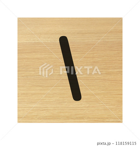 Back slash sign wood block Back slash sign wood block 118159115