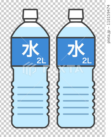 兩個2L塑膠瓶裝滿水 118159474