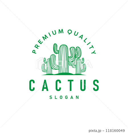 Cactus logo vector desert green plant design elegant style symbol Icon Illustration Cactus logo vector desert green plant design elegant style symbol Icon Illustration 118160049