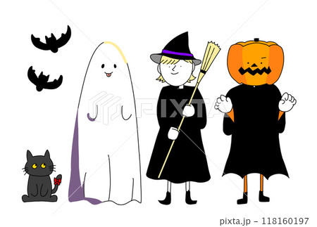 ハロウィン 仮装 イラスト ハロウィン 仮装 イラスト 118160197
