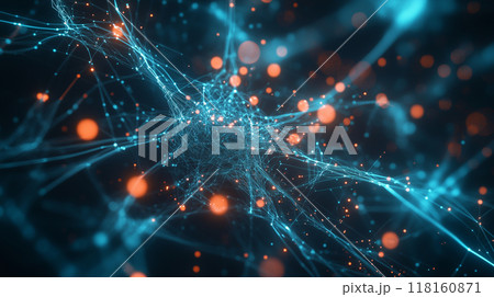 テクノロジープロセスとネットワーク能力をイメージしたデジタル背景をリアルに描いたAI生成画像 テクノロジープロセスとネットワーク能力をイメージしたデジタル背景をリアルに描いたAI生成画像 118160871