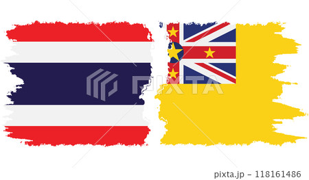 Niue and Thailand grunge flags connection vector 118161486