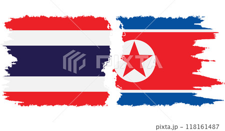 North Korea and Thailand grunge flags connection vector 118161487