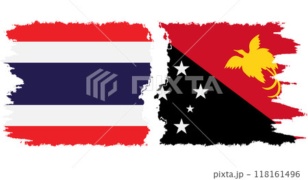 Papua New Guinea and Thailand grunge flags connection vector Papua New Guinea and Thailand grunge flags connection vector 118161496