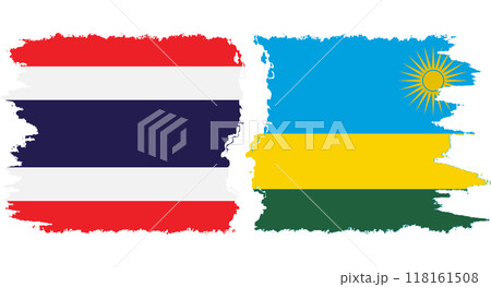 Rwandan and Thailand grunge flags connection vector Rwandan and Thailand grunge flags connection vector 118161508