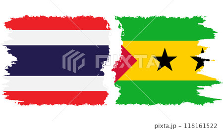 Sao Tome and Principe and Thailand grunge flags connection vector Sao Tome and Principe and Thailand grunge flags connection vector 118161522