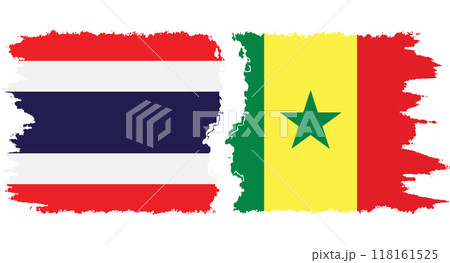 Senegal and Thailand grunge flags connection vector 118161525