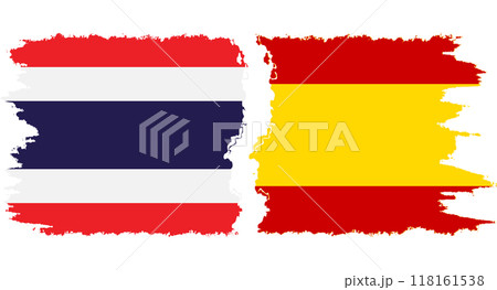Spain and Thailand grunge flags connection vector Spain and Thailand grunge flags connection vector 118161538