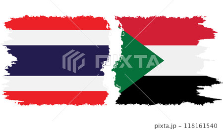 Sudan and Thailand grunge flags connection vector Sudan and Thailand grunge flags connection vector 118161540