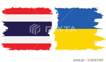 Ukraine and Thailand grunge flags connection vector Ukraine and Thailand grunge flags connection vector 118161593