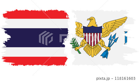 United States Virgin Islands and Thailand grunge flags connection vec 118161603
