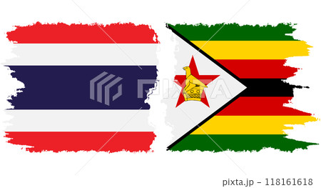 Zimbabwe and Thailand grunge flags connection vector Zimbabwe and Thailand grunge flags connection vector 118161618
