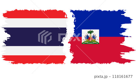 Haiti and Thailand grunge flags connection vector Haiti and Thailand grunge flags connection vector 118161677