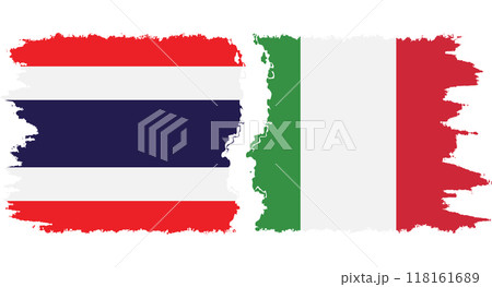 Italy and Thailand grunge flags connection vector 118161689
