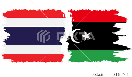 Libya and Thailand grunge flags connection vector 118161706