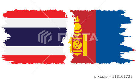 Mongolia and Thailand grunge flags connection vector Mongolia and Thailand grunge flags connection vector 118161725