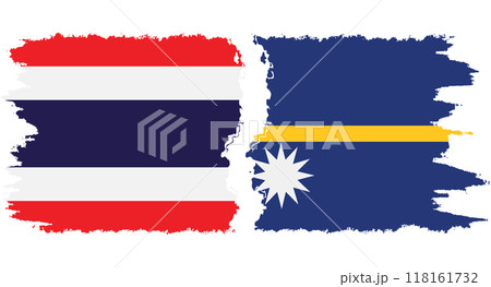 Nauru and Thailand grunge flags connection vector 118161732