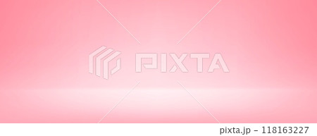 Pink studio room design concept. Light rose platform display background. Wall and floor surface backdrop for presentation, mockup template, product showcase. Soft smooth gradient wallpaper. Vector 118163227