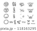 シンプルな手描きのイラストセット　ありがとう、Thank you　2 118163295