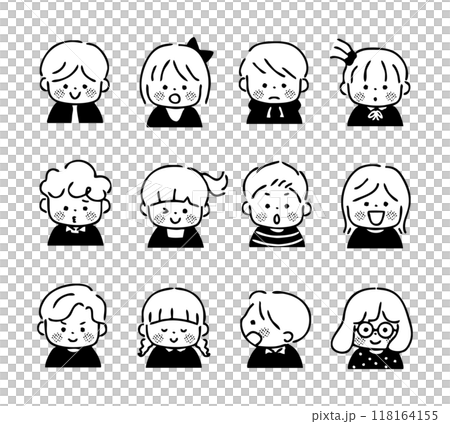 Children's illustrations black and white Children's illustrations black and white 118164155