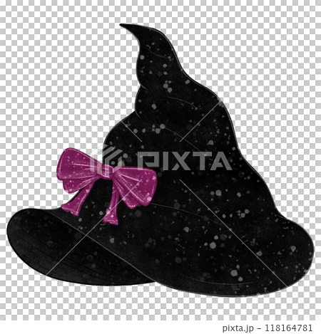 Halloween Clipart Collection Designs of Various Black Witch Hats with Stylish Bows, Buckles, and Ribbons, Perfect for Spooky Themed Projects, Crafts, and Digital Designs 118164781
