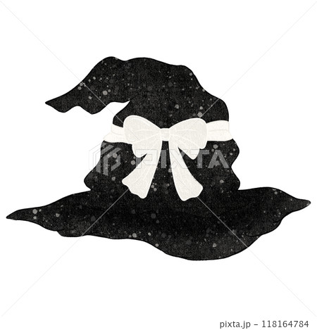 Halloween Clipart Collection Designs of Various Black Witch Hats with Stylish Bows, Buckles, and Ribbons, Perfect for Spooky Themed Projects, Crafts, and Digital Designs 118164784