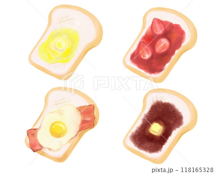 かわいいトーストのイラストセット 118165328