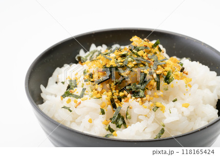 のりたまごのふりかけご飯のクローズアップ 118165424