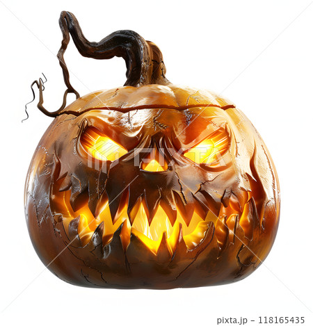ハロウィンかぼちゃの可愛いお化けのカボチャのイラスト 118165435