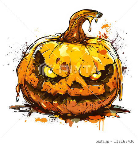 ハロウィンかぼちゃの可愛いお化けのカボチャのイラスト ハロウィンかぼちゃの可愛いお化けのカボチャのイラスト 118165436