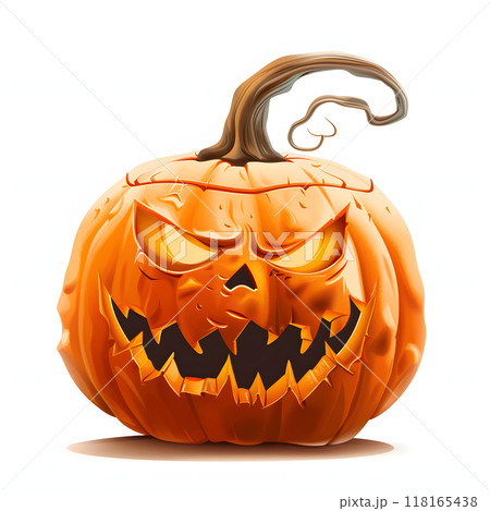 ハロウィンかぼちゃの可愛いお化けのカボチャのイラスト 118165438
