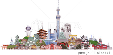 日本観光地イラスト集合 118165451