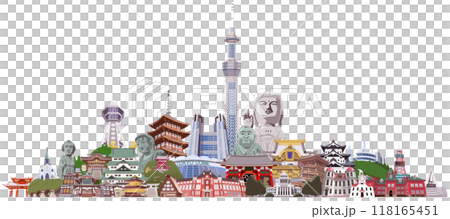 日本観光地イラスト集合 118165451