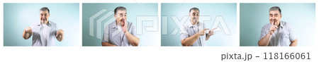 Man Sharing a Secret. A set of 4 images. 118166061