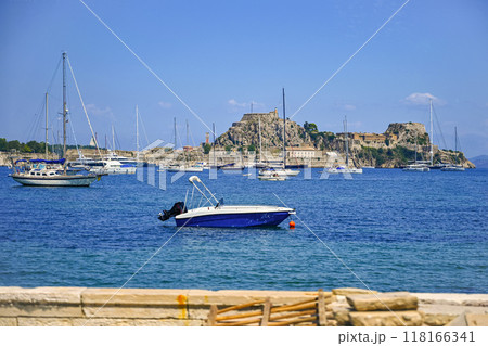 Port in the city of Kerkyra on the island of Corfu - Greece. 118166341