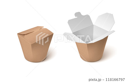 Cardboard take away box for noodle. 118166797
