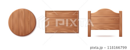 Wood signs set isolated on white background 118166799