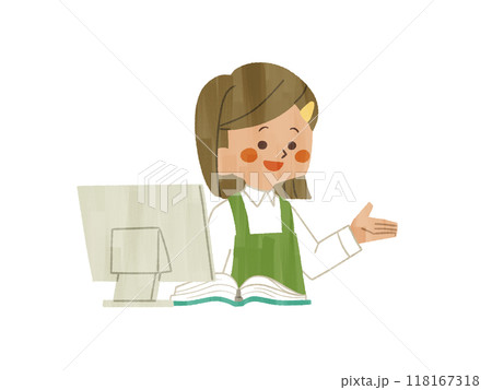 笑顔で話している女性スタッフ-ガッシュ 118167318